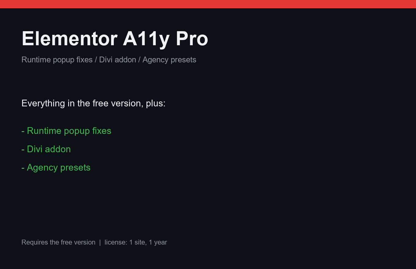 Elementor A11y Pro