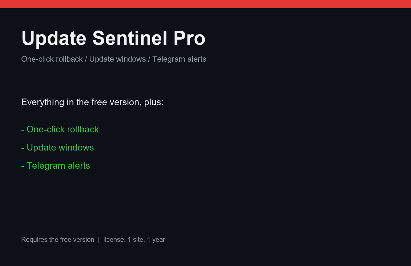 Update Sentinel Pro